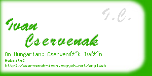 ivan cservenak business card
